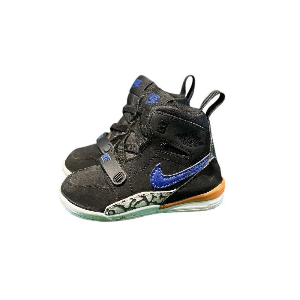 Jordan Legacy 312 Toddler Sneakers Black Blue Orange AT4055-048 Size‎ 4C